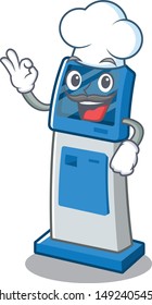Chef information digital kiosk with in cartoon shape