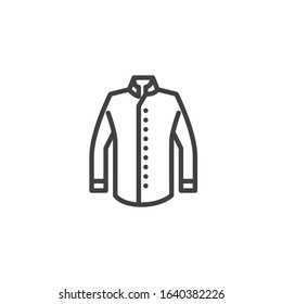 Chef jacket line icon. linear style sign for mobile concept and web design. Chef's uniform clothing outline vector icon. Symbol, logo illustration. Vector graphics