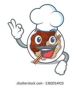 Chef jajangmyeon in the a cartoon shape