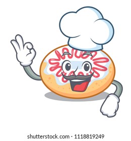 Chef jelly donut character cartoon