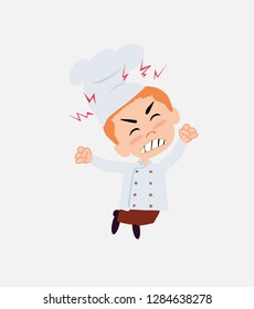 Chef jumps angry.