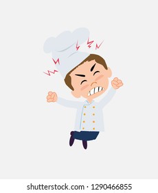Chef jumps angry.