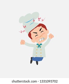 Chef jumps angry.
