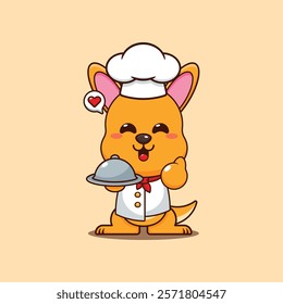 chef kangaroo mascot cartoon character with dish.
chef animal cartoon vector illustration suitable for for poster, brochure, web, mascot, sticker, logo, icon, etc.