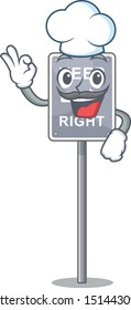 Chef keep right isolated in the cartoon