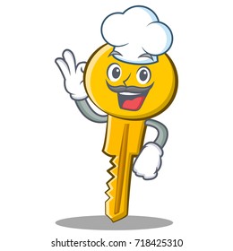Chef key character cartoon style vector illustration