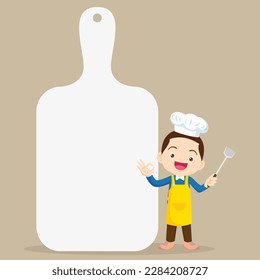 Chef Kids Cooking class design template.Cute little chef cooking meal menu,board,poster,banner,certificate