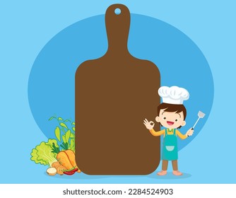 Chef Kids Cooking class design template.Cute little chef cooking meal menu,board,poster,banner,certificate