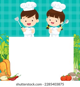 Plantilla de diseño de clase Chef Kids Cooking.Pequeño menú de cocina del chef, pizarra, afiche, pancarta, certificado