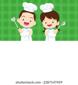 Chef Kids Cooking class design template.Cute little chef cooking meal menu,board,poster,banner,certificate