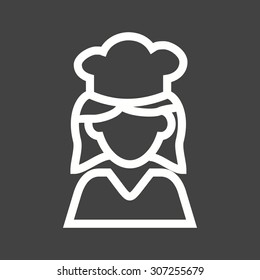 Chef, kitchen, female icon vector image. Can also be used for professionals. Suitable for web apps, mobile apps and print media.