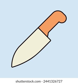 Chef kitchen knife color icon. Cutlery. Kitchen utensils. Graph symbol for cooking web site design, logo, app, UI