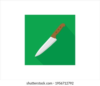 Chef Kitchen Knife. Cutlery. Kitchen Utensils. Kitchenware Knife. Vector graphics to design.