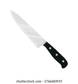 Chef kitchen knife isolated on white background. Vector illustration