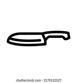 vector de icono de línea de cuchillo de cocina de chef. signo del cuchillo de cocina del chef. símbolo de contorno aislado ilustración negra