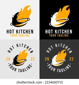chef kitchen logo for food restaurant and cafe template 