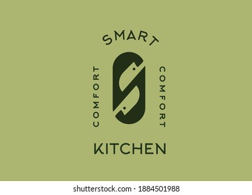 Chef or kitchen logotype monogram S

