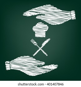 Chef with knife and fork sign