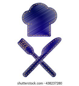 Chef with knife and fork sign