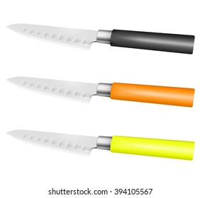 Chef knife with handle in different color