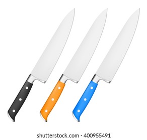 Chef knife with handle in different color