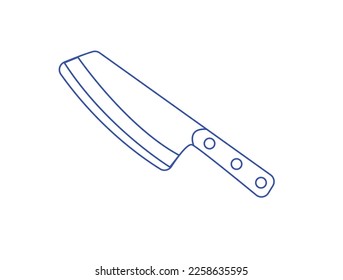 Chef knife icon outline logo vector image, silhouette kitchen knife vector illustration, kitchen chef knife in flat style isolated on white background. Food tool accessory.