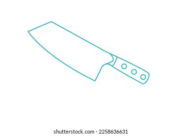 imagen vectorial del logotipo del icono del cuchillo del chef, ilustración del vector del cuchillo de cocina de silueta, cuchillo del chef de cocina de estilo plano aislado sobre fondo blanco. Accesorio de herramienta de comida. Accesorio de herramienta de cocina.