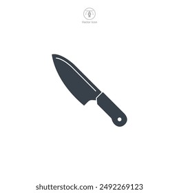 Icono de cuchillo de chef Ilustración vectorial de tema aislado sobre fondo blanco