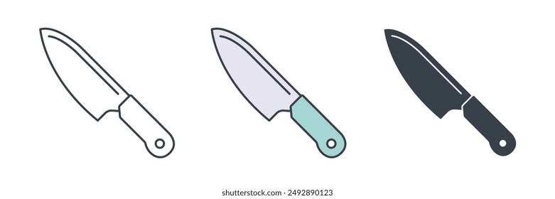 Icono de cuchillo de chef Ilustración vectorial de tema aislado sobre fondo blanco