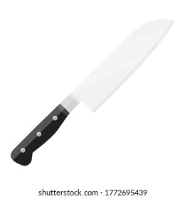 Chef knife isolated on white background. Kitchenware Knife. Vector illustration.