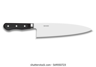 Chef knife isolated on white background.Vector illustration.