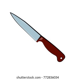 chef knife kitchen and cooking utensils vector illustration