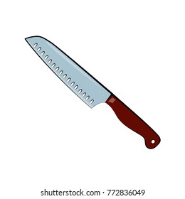 chef knife kitchen and cooking utensils vector illustration