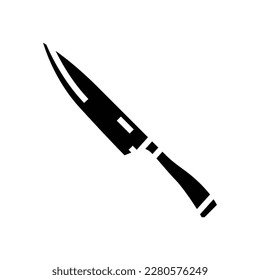 chef knife kitchen cookware glyph icon vector. chef knife kitchen cookware sign. isolated symbol illustration