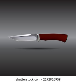 Cuchillo del chef en ilustración vectorial de fondo oscuro