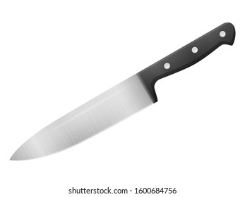 Chef knife on a white background. Vector illustration.