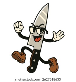 Chef knife personified object with a confident smirk with a powerful pose, exuding kitchen authority and culinary charisma. Great for chef branding, kitchen tools, and cooking-related visuals.