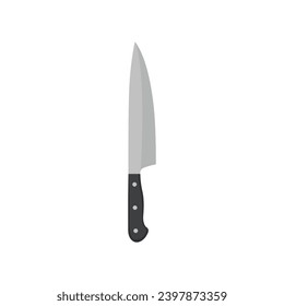 chef knife vector flat illustration background white