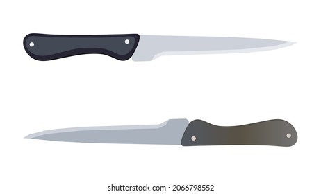 chef knives, butcher meat knives for butcher shop, Meat cutting knives, Cutlery icon set - vector realistic kitchen knives isolated, Vector illustration