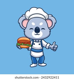 Chef Koala Cute Cartoon Character Illustration