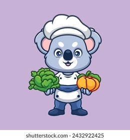 Chef Koala Nette Cartoon Figur Illustration