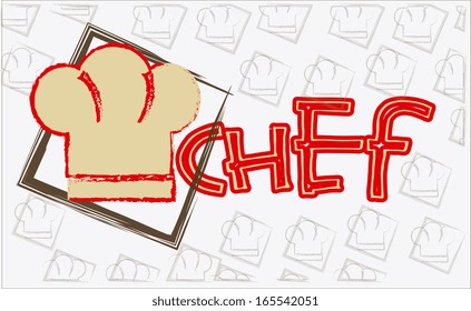 chef label over white background vector illustration  
