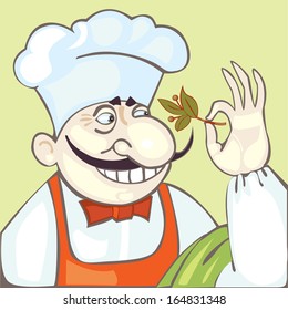 Chef with leaf