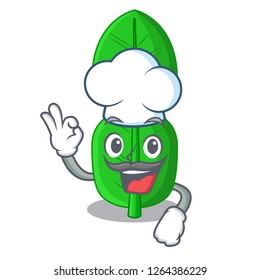 Chef leaf bergamot in a shape cartoon
