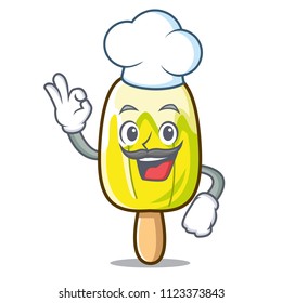 Chef lemon ice cream character cartoon