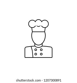 Chef line icon, outline vector sign, linear style pictogram isolated on white. Cuisine symbol, logo illustration. Editable stroke