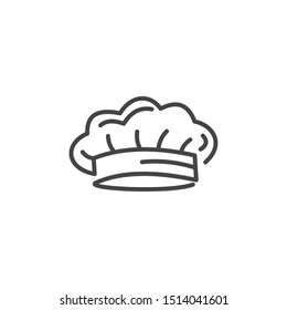Chef line icon template color editable.Kitchen simple black icon. Chef symbol vector sign isolated on white background.