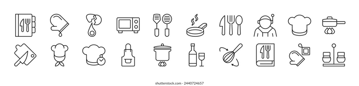 Chef Line Icons collection. Editable stroke. Simple linear illustration for web sites, newspapers, articles book