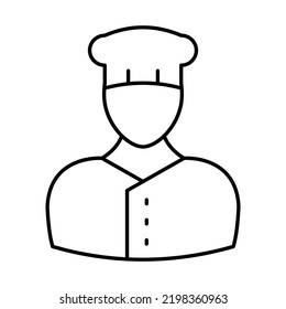 Chef Line Vector Icon easily modified