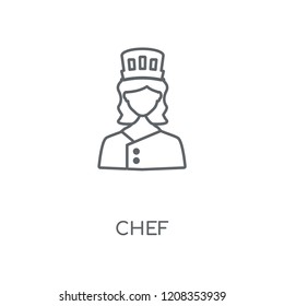 Chef linear icon. Chef concept stroke symbol design. Thin graphic elements vector illustration, outline pattern on a white background, eps 10.